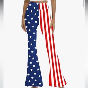 Buttery soft bell bottoms flared pants American flag uSA patriot patriotic 4th